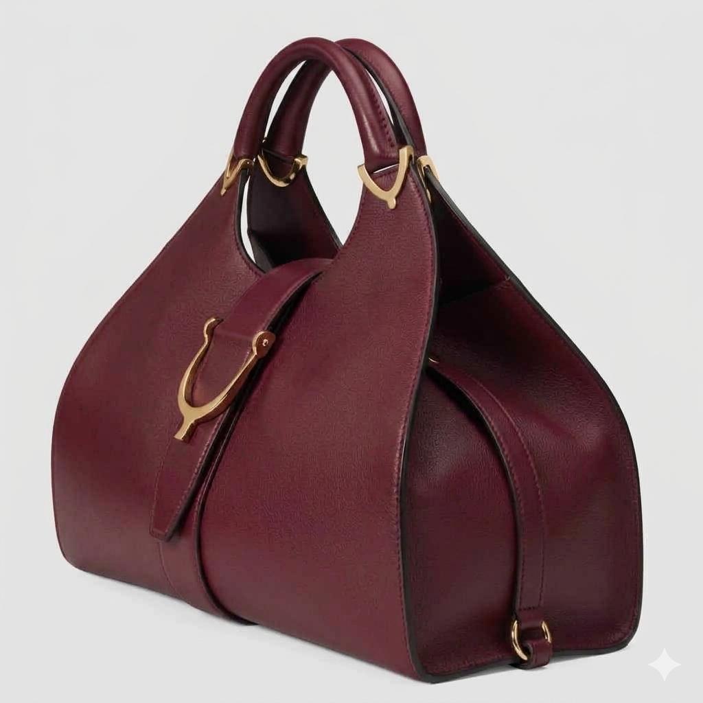 A study in plant leather - burgundy hobo bag